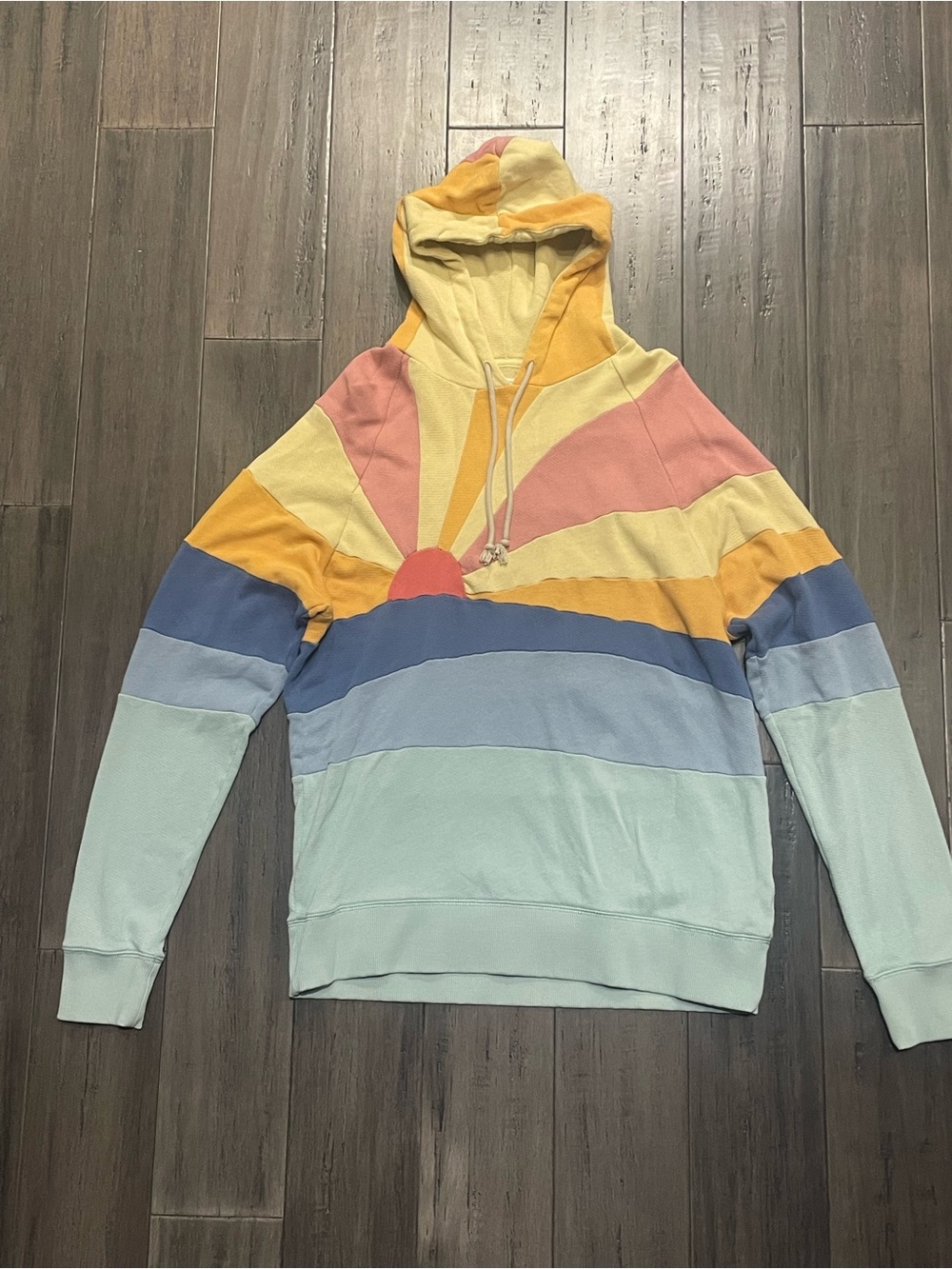 Faherty Brand Sun & Waves Hoodie Large Colorblock Sunset Pullover L